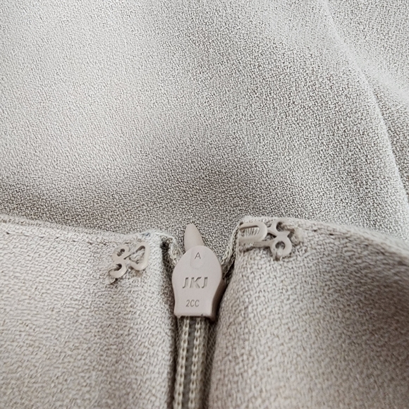 H Halston High Rise Wide Leg Dress Pant Tan Velvet Piping Bandless Waist Size 6 - Picture 12 of 16